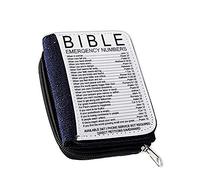 Bible Emergency Numbers Gifts for Women-Men Christian Gift Denim Coin Wallet Gift.