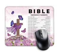 Bible Emergency Numbers Mouse Pad, Inspiring Office Mousepad for Laptop Computer, Inspirational Christian Gifts for Women Coworker, Bible Verse Gifts for Mom Sister Daughter Friend