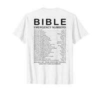 Bible Emergency Numbers (on back) T-Shirt