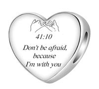 Bible Family Mom Wife Love Heart Dangle Charm Charms Bracelets and Necklace Pendant Bead Charms Jewelry Present Gifts for Women Bestie Family Friends, Stainless Steel, No Gemstone