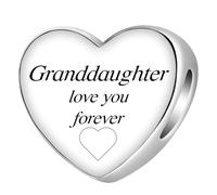 Bible Family Mom Wife Love Heart Dangle Charm Charms Bracelets and Necklace Pendant Bead Charms Jewelry Present Gifts for Women Bestie Family Friends, Stainless Steel, No Gemstone