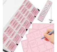 Bible Indexing Tabs, Pink, Old and New Testament Labels with Bookmark | Writable Blank Labels for Personalised Sections, Use for Scripture Study, Journalling and Study Groups, Chain with Bird Charm