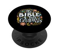 Bible is Our Compass Faith Christian Jesus Cross Verse PopSockets Adhesive PopGrip