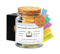 Bible Jar - 295g Bible Glass Jar, Paper Verses Jar | Gratitude Blessings Holy Jar Scripture Cards, Colorful Bible Verses in Glass, Scripture Prayer Jar with Coloring Bible Verses for Emotion