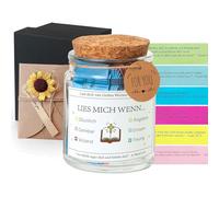 Bible Jar and Envelope - 90 Mini Bible Verse Cards - German Scripture Cards - Glass Courage Gift