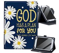 Bible Jeremiah 29:11 Daisy Universal 7.0-9.0 inch Tablet Case, 360 Degree Rotating Kickstand Multi Angles Viewing Cover PU Leather Tablet Protector Case for 7.0-9.0 inch Touchscreen Tablet