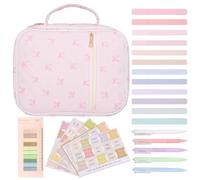 Bible Journaling Kit, Bible Case for Women Large Capacity Kit with Tabs, Pens, Sticky Notes, Highlighters, Bibles Study with Handle 8.9x11.4x3.2 Inch Style 1