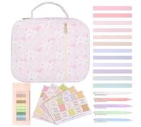 Bible Journaling Kit, Bible Case for Women Large Capacity Kit with Tabs, Pens, Sticky Notes, Highlighters, Bibles Study with Handle 8.9x11.4x3.2 Inch Style 2