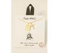 Bible Locket Necklace 18k Gold Dipped with Cross Pendant on ready to gift card with Psalm 119:105. Thoughtful and unique. Chain Length: approx 16 inches + 2-inch extender