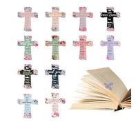 Bible Magnetic Bookmarks - 12 Piece Cross Set, Secure Grip Scripture Book Markers, Anti Slip Christian Page Clips, Inspirational Verse Reading Stationery | for Mothers Day Women Teachers