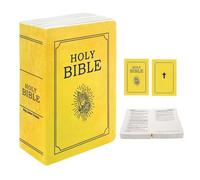 Bible Pillow Book Plush That Opens, Christian Faith Holy Bible Pillow - Book Shape, Openable (Yellow)