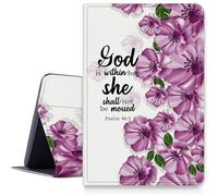 Bible Purple Flower Case for iPad Air 3rd Gen 2019/iPad Pro 10.5" 2017, Shockproof PU Leather Folding Adjustable Stand Case with Auto Sleep/Wake for iPad Air 3rd Generation 10.5 inch 2019