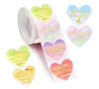 Bible Quote Gold Foil Stickers - Faith Motivational Christian Verses Jesus Inspirational Labels 2 Inch Religious Bible Verse Envelope Seals for Christmas, Holiday,Envelope Seals Decor 200 Pcs (Heart)