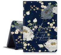 Bible Quotes Flowers Case for iPad 9th/ 8th/ 7th Generation 10.2 inch 2021/2020/2019 Release, Shockproof PU Leather Folding Stand Case with Auto Sleep/Wake for iPad 10.2 inch