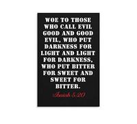 Bible Religious Scripture Christianity Isaiah 5 20 Woe to Those Who Call Evil Good And Good Evil Poster Decorative Painting Canvas Wall Art Living Room Posters Bedroom Painting 24x36inch(60x90cm)