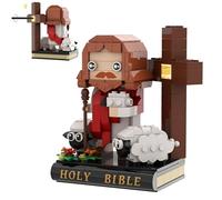 Bible Shepherds Building Blocks Set, 337 PCS Cross Jesus Figurines Building Kit, Creative MOC Religious Christian Figure Bricks Model, Easter Gifts for Adults and Teens