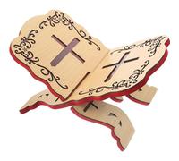 Bible Stand, Prayer Book Holder 13x9.1'' Quran Wooden Folding Stand Holy for Table Church Chapel Supplies,