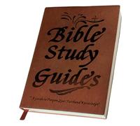 Bible Study Guide, 66 Pages Religious Bible Study Notebook with Leather Cover & Colored Inner for Men Women