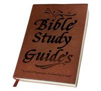 Bible Study Guide 66 Pages Religious Bible Study Notebook with Leather Cover & Colored Inner for Men Women Guide, Guides, Guides 66 Pages, Notebook, B