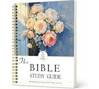 Bible Study Guide in a Year for Women, 52-w uided Reading Plan A4 Size | 8.5" x 11.2" Wide Margins with Spiral-Bound for Bible Weekly Notes, Daily Devotional Reading Plan & Reflection for Beginner