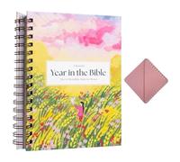 Bible Study Journal A Beautiful Year in the Bible for Women Female 52 Weeks Bible Study Book with Leather Diamond Bookmark Bible in a Year Study Guide Gifts for Christians