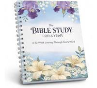 Bible Study Journal - Stay Consistent in Just 10 Minutes a Week, 52-W uided Scripture, Prayer & Reflection Notebook, Easy & Beginner-Friendly, Christian Devotional Gift for Women & Men, 8.5" x 11"