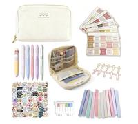 Bible Study Kit,Scripture Journaling Supplies with No-Bleed Highlighters and Pens, Cross Bookmarks, Index Tabs, Bible Stickers, Sticky Notes,a Creative Pencil Case,Ideal Christian Gifts for Women