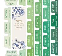 Bible Tabs, 72 Laminated Bible Tabs for Women and Men Study Bible, Easy to Read and Apply, Bible Index Tabs, Large Print Bible Book Tabs, Bible Study Supplies (Gradient Green)