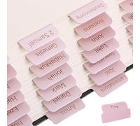 Bible Tabs 90 Stickers Pink Bible Tabs 15 Pieces/Sheet Bible Study Accessories Bible Tabs for Study Bible Index Labels Bible Labels Suitable for Women's Diary Supplies (Pink Hot Rose Gold)