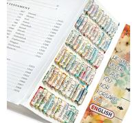 Bible Tabs, Floral Design Laminated Bible Tabs for Women and Men, 75pcs Large Print Bible Tabs for Study Bible, Easy to Read, Bible Index Tabs Old and New Testament, Personalized Bible Journaling Tabs