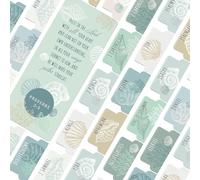 Bible Tabs for Catholic Bible - 100 Gold-Foiled Bible Stickers for Woman Study Bible, Bible Study Accessories - Bible Gifts, Bible Bookmarks, Bible Journaling Supplies (Coastal Plus)