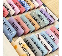 Bible Tabs for Women, 66 Large Print Laminated Bible Chapters Index Tabs and 39 Blank Dividers Sticky Labels, Cute Beauty Geometry Bible Study Supplies, Journaling Accessories, Christian Gifts for Men