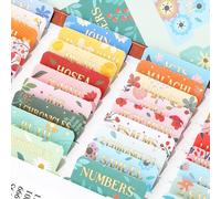 Bible Tabs for Women & Men, 105 Floral Laminated Large Print Index Tabs Kit, 66 Pre-Printed Chapter Stickers for Old & New Testament + 39 Blank for DIY, with Alignment Ruler, Easy to Apply & Organize