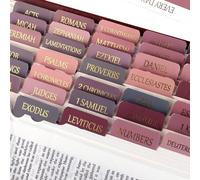 Bible Tabs for Women, Pink Laminated Bible Tabs (Gold Foil Embossed Lettering), Purple Waterproof Reposition Large Print Bible Bookmark Stickers Easy to Read and Apply, 90Pcs Pink Purple