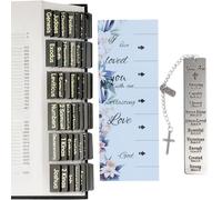 Bible Tabs Set 75 Pieces with Gold Foil Lettering with Bookmark, Laminated Bible Tabs for Study Women Men, Self-Adhesive Page Markers for Study, Journaling, Notebooks & Planners