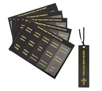 Bible Tabs Set of 5 Elegant Black and Gold Bible Labels with Guidance Cards and Bookmarks for Effortless Bible Organization