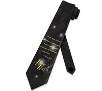 Bible Ties Mens Philippians Verse Necktie Religious Tie for Men Jesus is Lord Christian Neckties, Black, One size