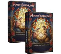 Bible Verse Advent Calendar 2025 - A Journey of Faith, Hope & Joy, 24-Day Scripture Countdown to Christmas, Daily Bible Verses & Keepsake Nativity Surprises, Inspirational Verses (2PCS)