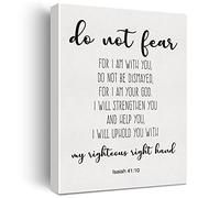 Bible Verse Art Wall Decor Isaiah 41:10 Do Not Fear Scripture Canvas Painting Prints for Home Dining Room Living Room Wall Decor Framed Artwork Christian Gifts(12x15 Inch)