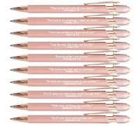 Bible Verse Ballpoint Pen Set, 10PCS Christian Inspirational Pens with Scripture Quotes, Smooth Ink Retractable Writing Pens for Church, Office, School, Or Faith Gift Giving(Rose gold)