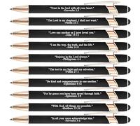 Bible Verse Ballpoint Pen Set, 10PCS Christian Inspirational Pens with Scripture Quotes, Smooth Ink Retractable Writing Pens for Church, Office, School, Or Faith Gift Giving(Black)