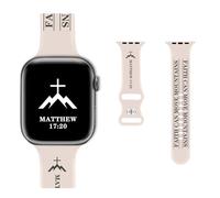 Bible Verse Band Compatible with Apple Watch Bands 40mm 38mm 41mm 42mm 44mm 45mm 46mm 49mm, With NFC music Soft Silicone Waterproof Scripture Smartwatch Bands for Series 10/9/8/7/6/5/4/3/2/1/SE/Ultra