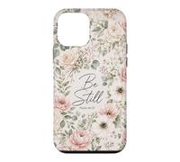 Bible Verse Be Still Psalm 46:10 Pink Floral Watercolor Case for iPhone 12 mini