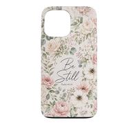 Bible Verse Be Still Psalm 46:10 Pink Floral Watercolor Case for iPhone 13 Pro Max