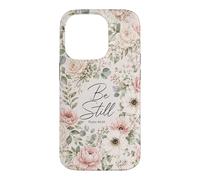 Bible Verse Be Still Psalm 46:10 Pink Floral Watercolor Case for iPhone 14 Pro