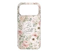 Bible Verse Be Still Psalm 46:10 Pink Floral Watercolor Case for iPhone 17 Pro Max