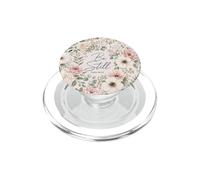 Bible Verse Be Still Psalm 46:10 Pink Floral Watercolor PopSockets PopGrip for MagSafe