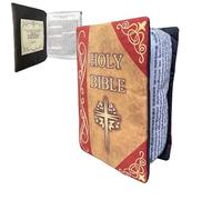 Bible Verse Book Shaped Cushion - Brown Cotton 25 X 18 cm, Scripture Learning Aid, Huggable Bedtime Toy | Gift For Shower, Decor