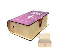 Bible Verse Box - Wooden Box with Bible Prayers - Portable Prayer and Daily Inspiration Organization for Him and Her Family Friends