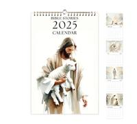 Bible Verse Calendar 2025 | Bible Calendar 2025 | Christian Bible Stories Calendar | Christian Decorative Wall Calendar Jesus Calendar for Home Decor